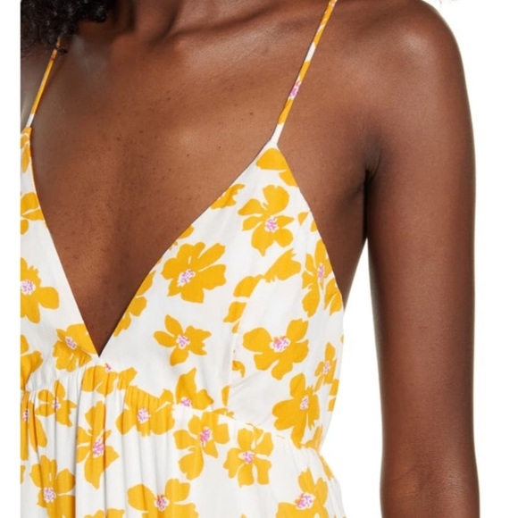 All in Favor “Orange Cream Floral” Print Strappy Tiered Sundress w Halter - Picture 12 of 12